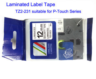 백색 폭 12mm 길이 8m 테이프 TZ2-231에 호환성 상표와 리본 테이프 검정