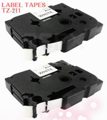 형제 백색 상표 테이프 6mm x 8m TZe-211에 호환성 TZ-211 P 접촉 검정